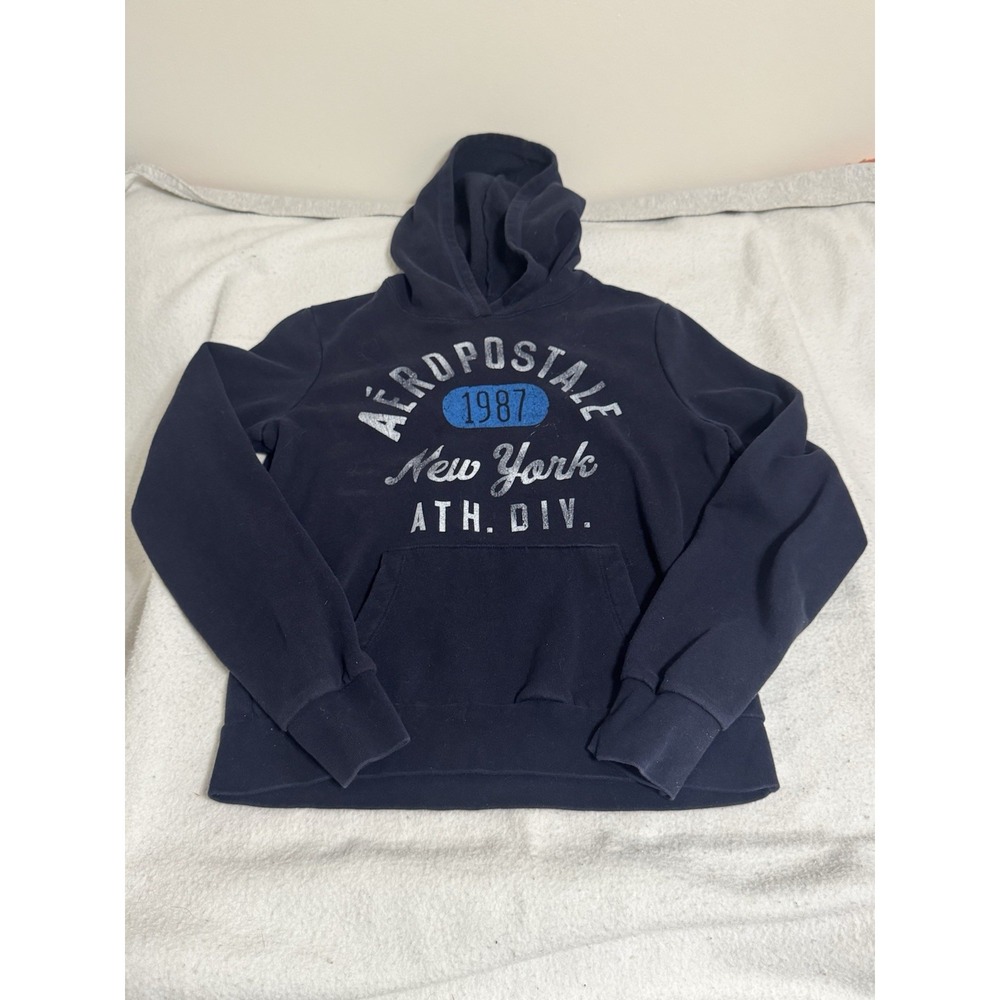 Vintage Y2K Aeropostale New York Hoodie Girls Size Large Navy Blue Hoodie